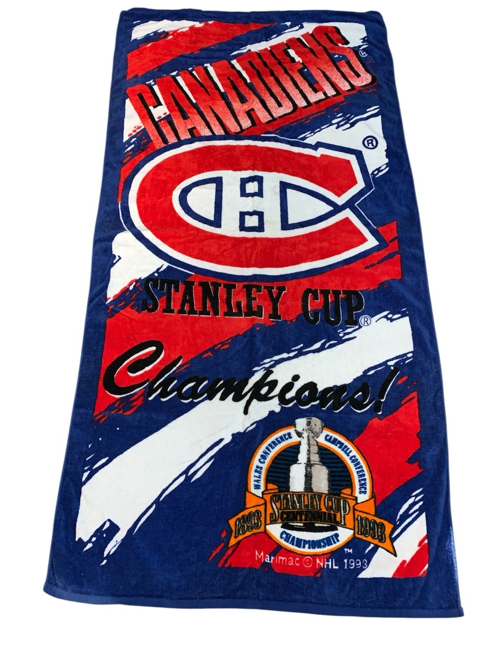 Vintage 1993 Montreal Canadiens Stanley Cup Champions Beach Towel NEW